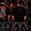 Alpha Lykos Crimson Oni Moon Katana Oversized T-Shirt
