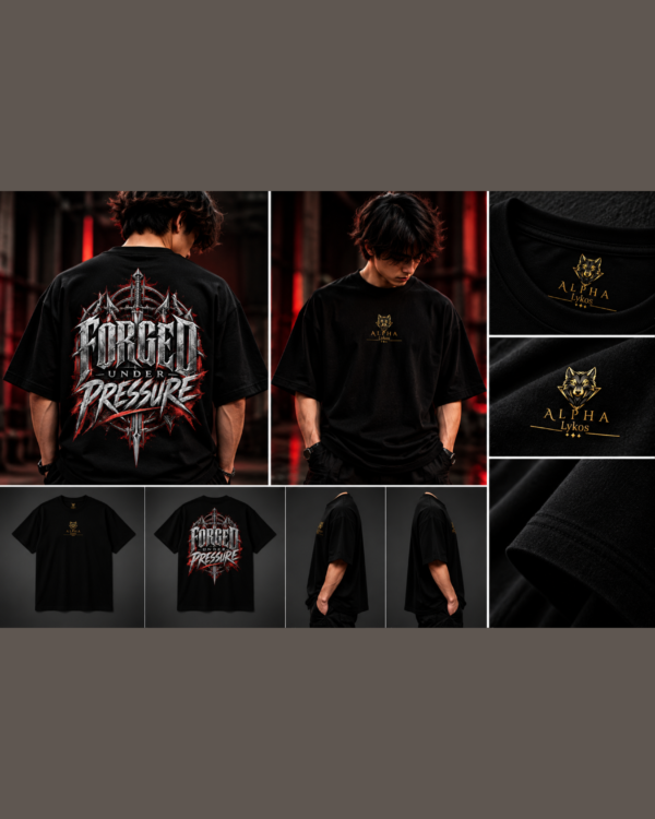 Alpha Lykos Forged Pressure Lookbook Oversized T-Shirt – 100% Cotton