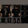 Alpha Lykos Ink-Wrapped Katana and Blossoms Oversized T-Shirt – 100% Cotton
